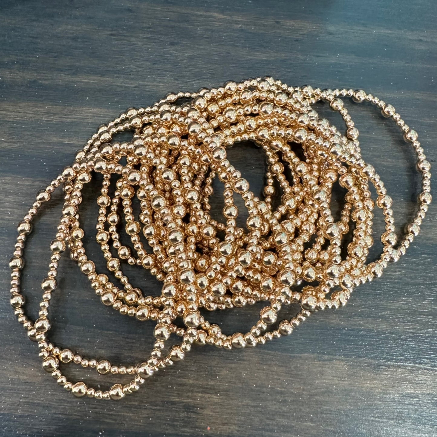 Mixed Gold Bead Wr Bracelet