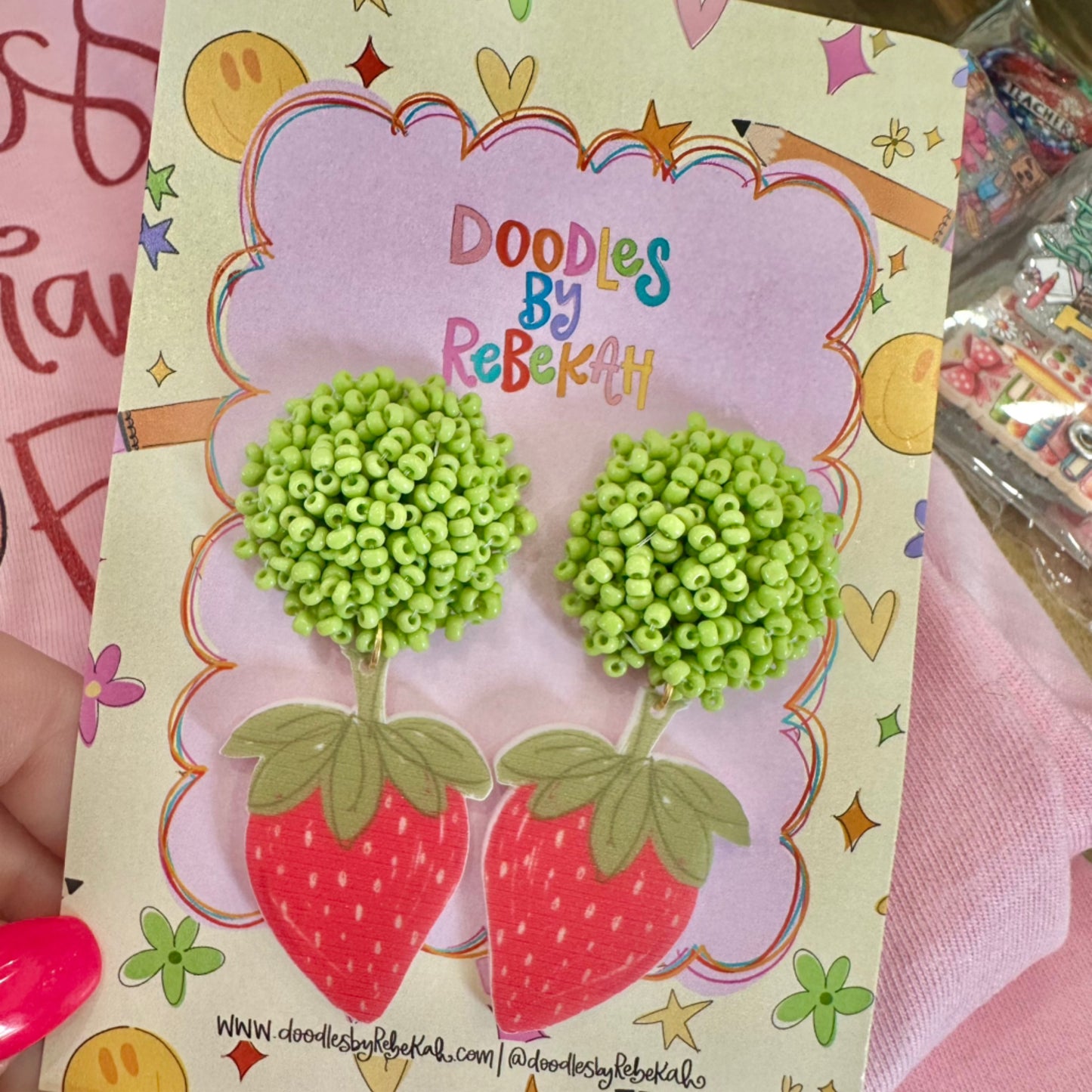Strawberry Doodle Earrings