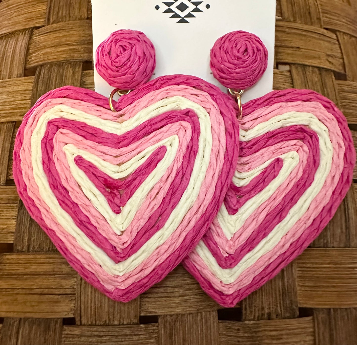 Raffia Heart Earrings