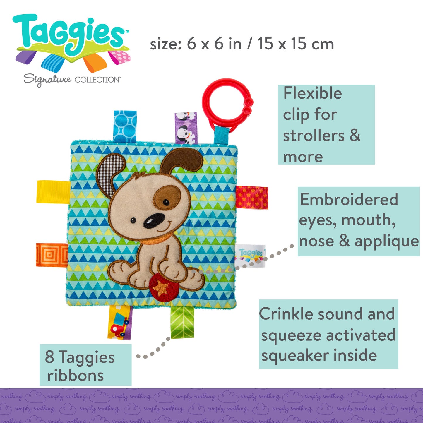 Mary Meyer: Taggies Crinkle Me Brother Puppy-6x6"