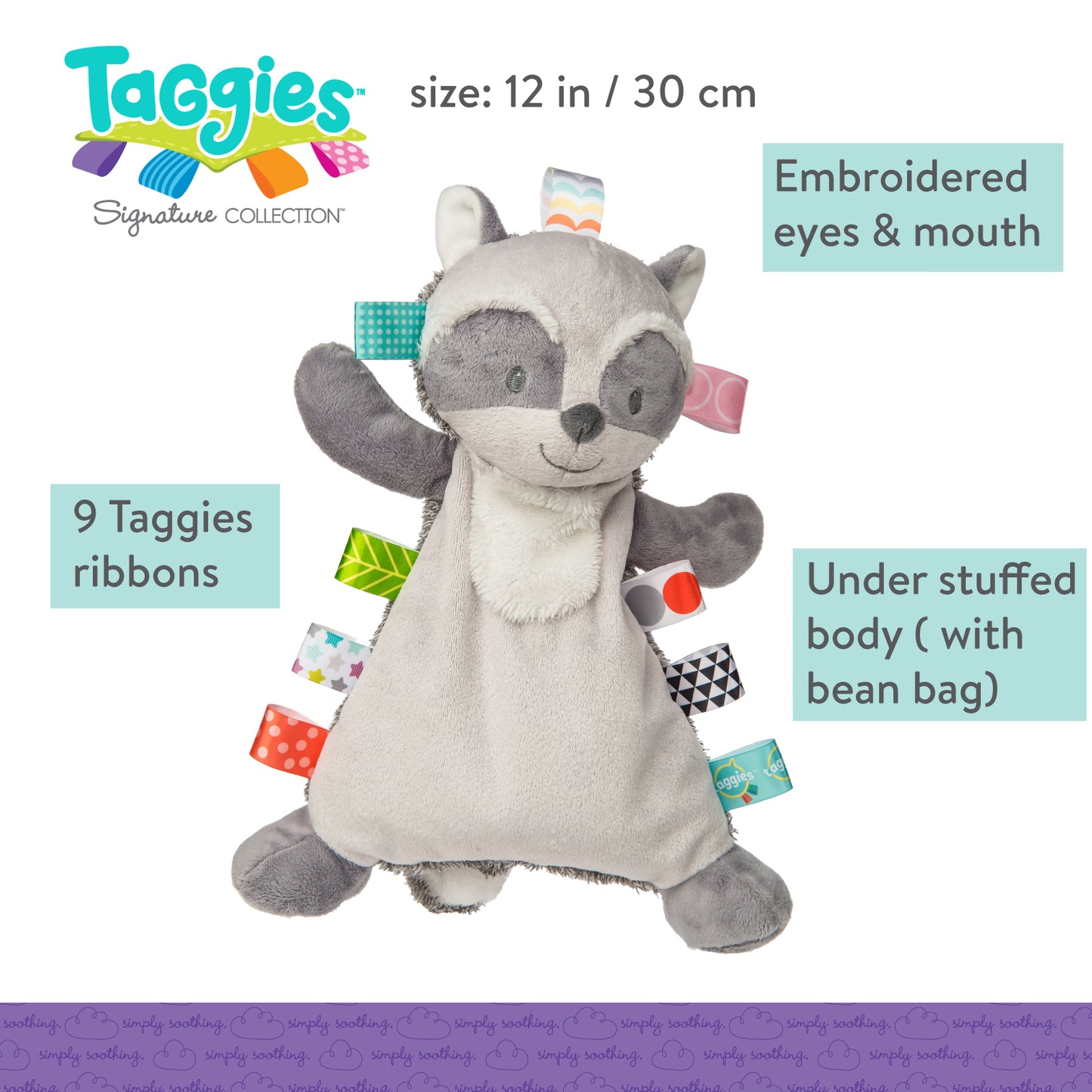 Mary Meyer: Taggies Harley Raccoon Lovey 12"