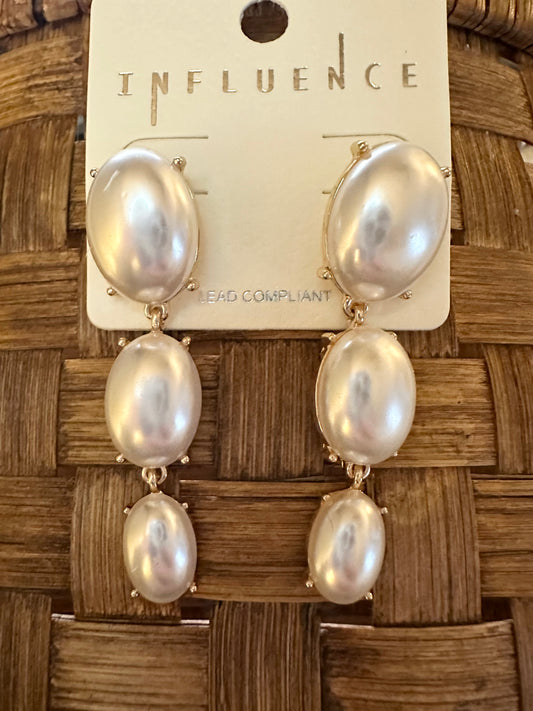 Layered Pearl Dangle Earrings