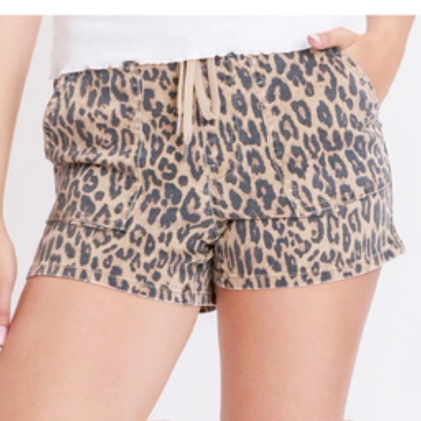 Cheetah Pull On Jogger Shorts