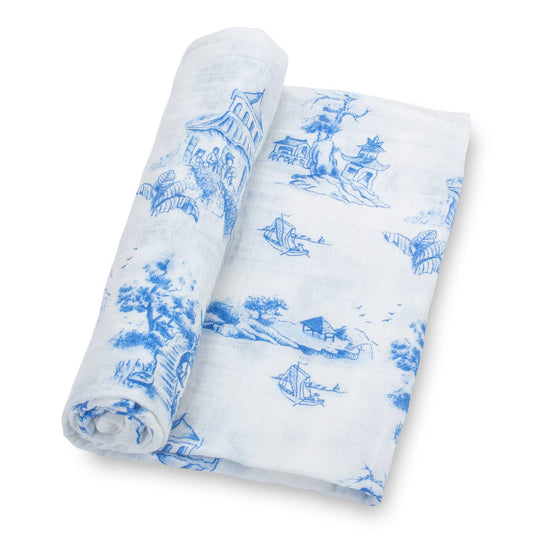 Chinoiserie Baby Muslin Swaddle
