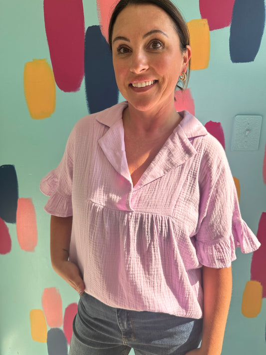 Lilac Flutter Top