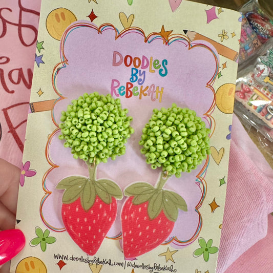 Strawberry Doodle Earrings