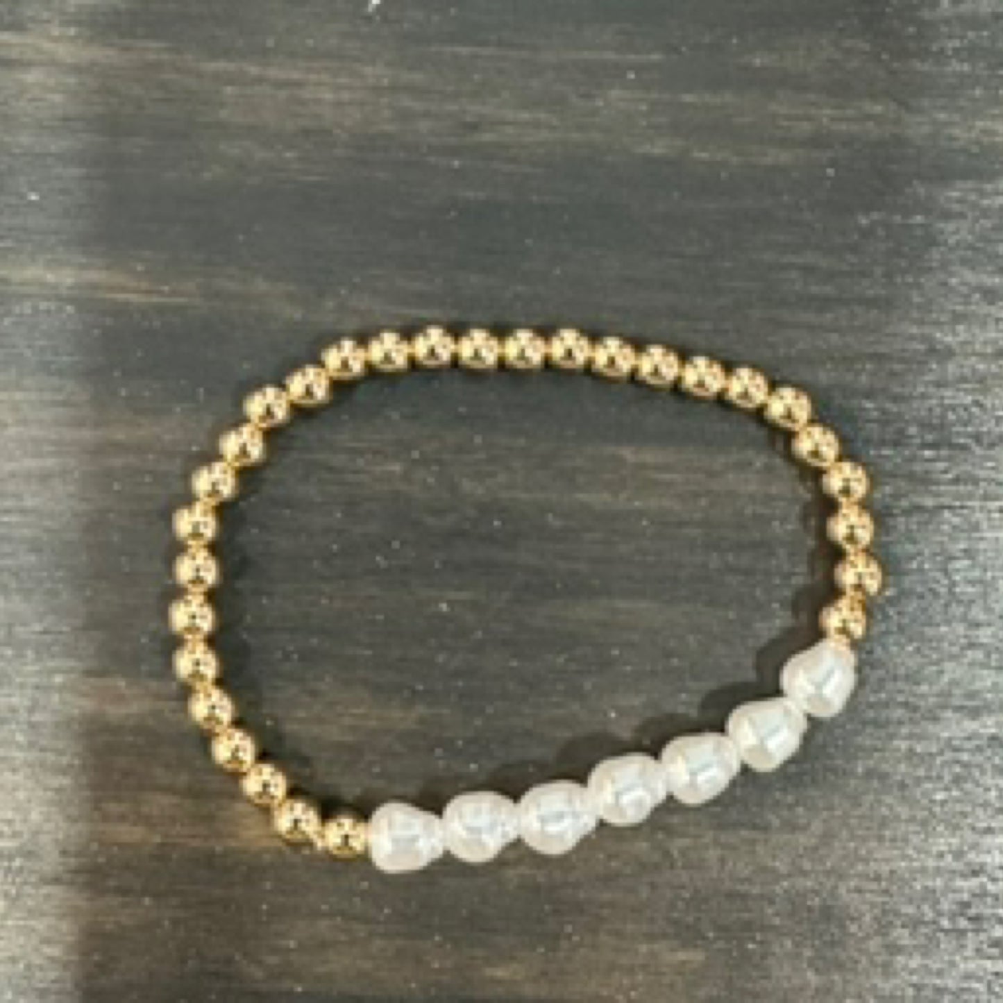 Freshwater Pearls & 9Mm Gold Ball Bracelets
