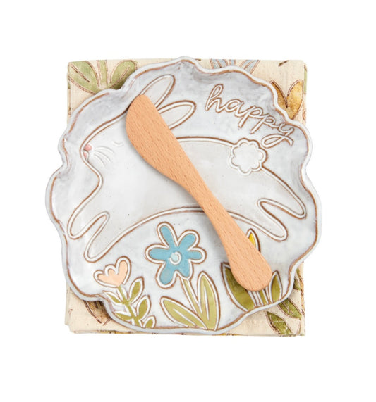 Mudpie Jumping Bunny App. Plate Set